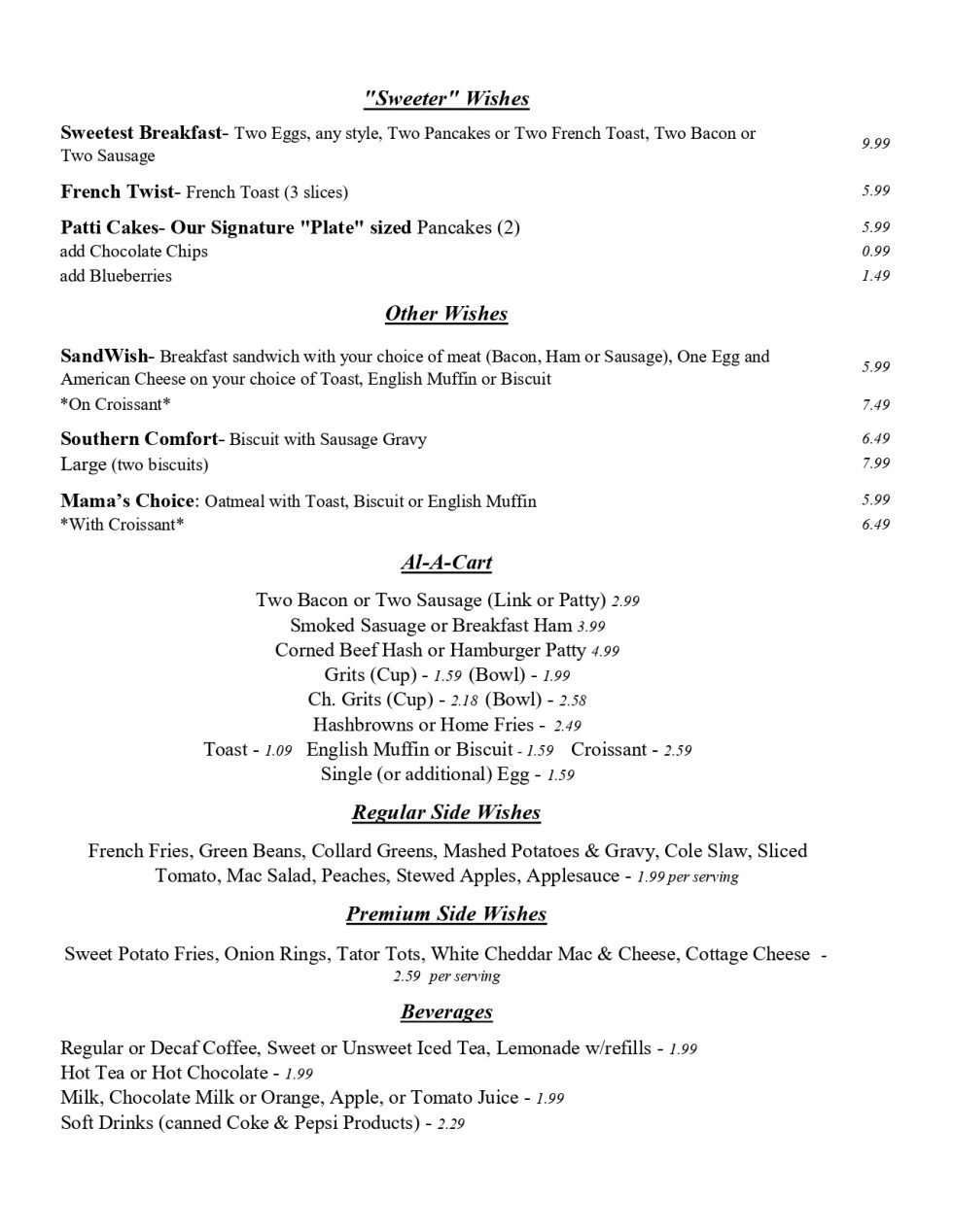 Jeannies Eustis Jeannies Restaurants